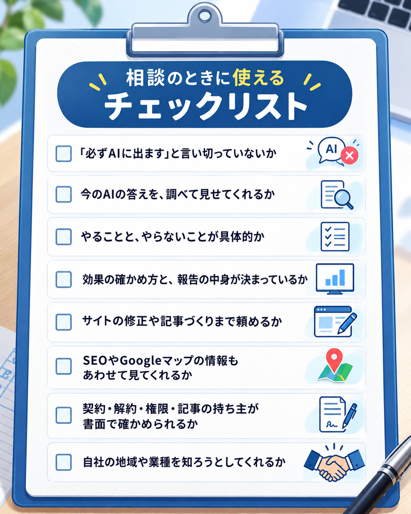 LLMO対策会社に相談するときのチェックリスト8項目