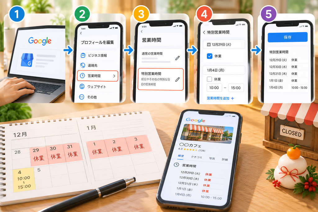 特別営業時間の設定ガイドを表す画像