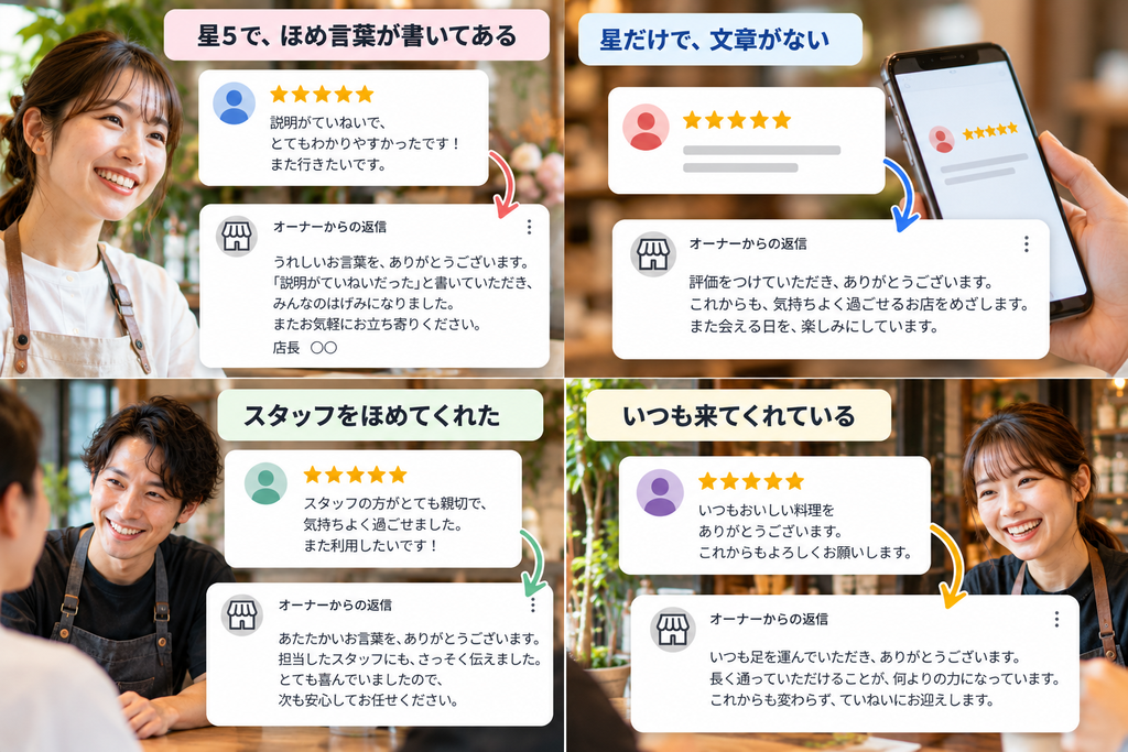笑顔と口コミ返信のカフェ活用術の画像